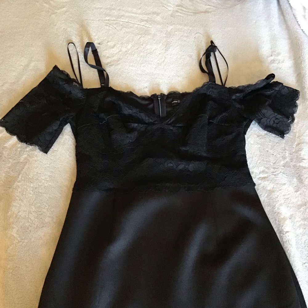 Guess Women's Raquel Elegant Black Beautiful Lined Mini Dress Size M - Picture 11 of 15